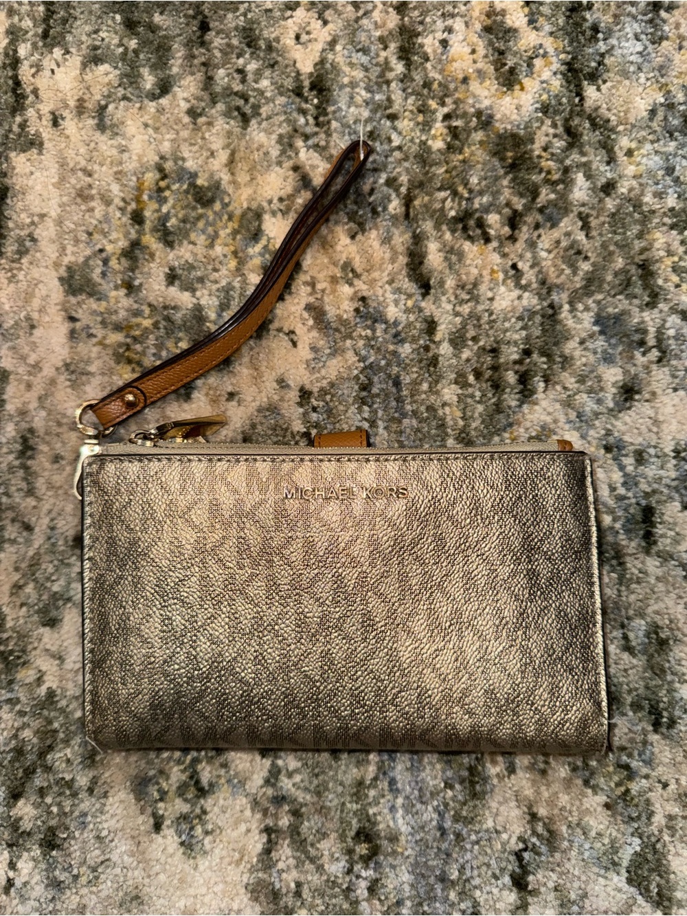 Michael Kors Metallic Gold Wristlet Clutch